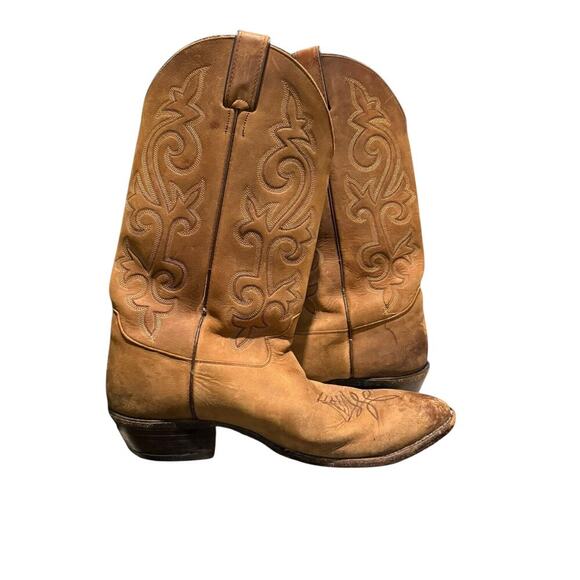 Justin Men’s 2330 USA 11.5 EE Tan Western Cowboy Leather Trail Boss Boots main image 5